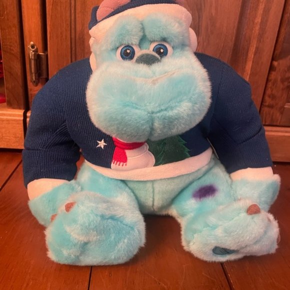 New Disney Store Exclusive Sulley Snowman Plush 12" Monsters Inc. Christmas Toy - Picture 2 of 7